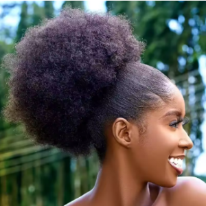 Afro Kinky Curly Synthetic Ponytail with drawstring Hair -Miss Bun