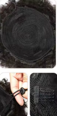 Afro Kinky Curly Synthetic Ponytail with drawstring Hair -Miss Bun - Image 3
