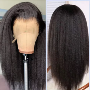 13x4 Transparent Kinky Straight Lace Front Wigs Human -Pre Plucked